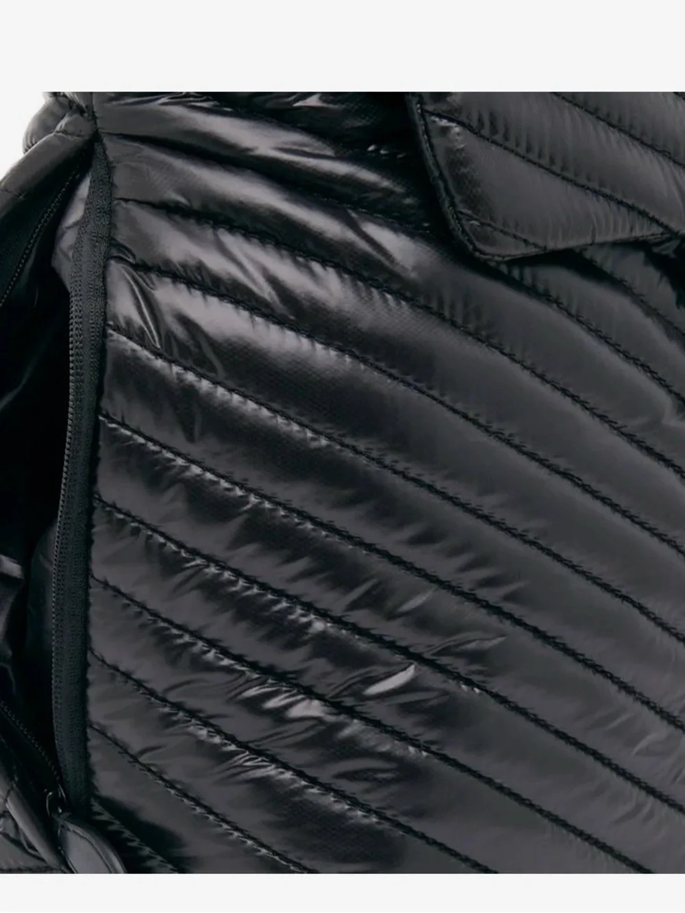 Quilted Black Backpack with Chain Trim